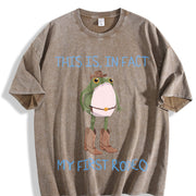 Western Cowboy Saying Vintage Washed T-Shirt in Brown