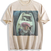 Glam Doll in a Boat Vintage Washed T-Shirt in Beige