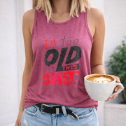 I'm Too Old for This Shit Women's Color Cotton Tank Top in Red