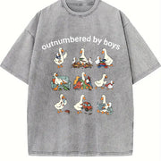 Boy Mom Goose Boy Mama Vintage Washed T-Shirt in Gray