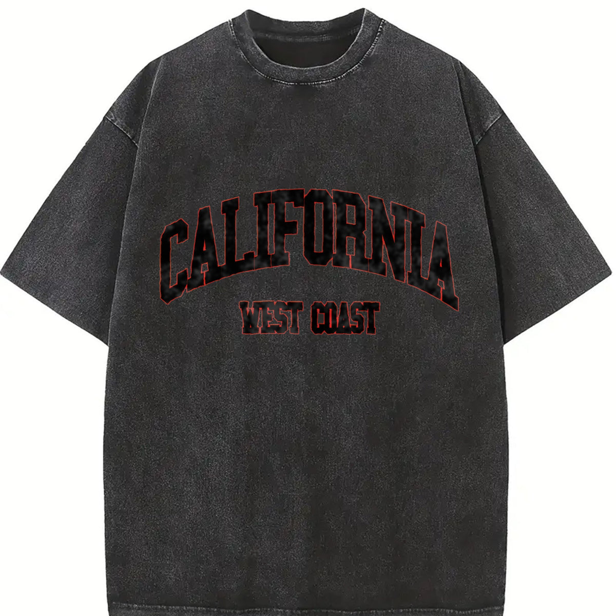 California West Coast Vintage Washed T-Shirt in Black