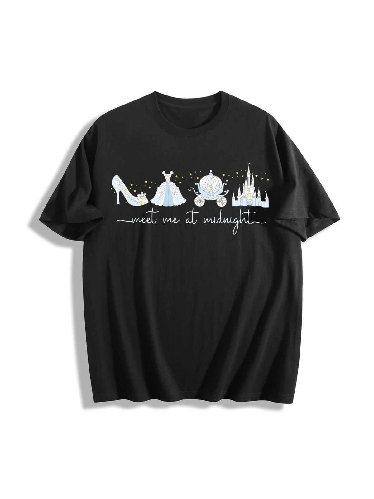 Meet Me at Midnight Cotton T-Shirt in Black