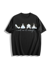 Meet Me at Midnight Cotton T-Shirt in Black