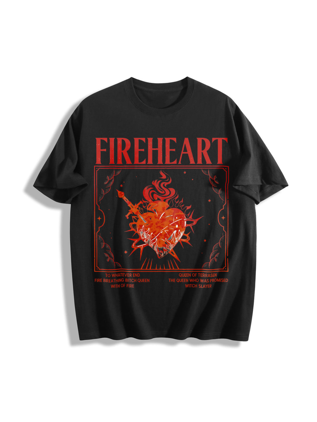 Fireheart Aelin Galathynius Cotton T-Shirt in Black