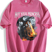 Copy of Not Your Princess Dragon 90s Vintage Washed T-Shirt in Red