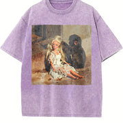 Glam Doll with Bigfoot Vintage Washed T-Shirt in Purple