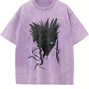 Gojo Satoru Limitless BLue Eyes The Honored One Jujutsu vintage washed oversized T-shirt in Purple