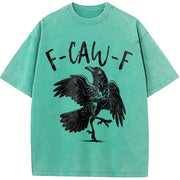 F-Caw-F Raven vintage washed oversized T-shirt in Blue
