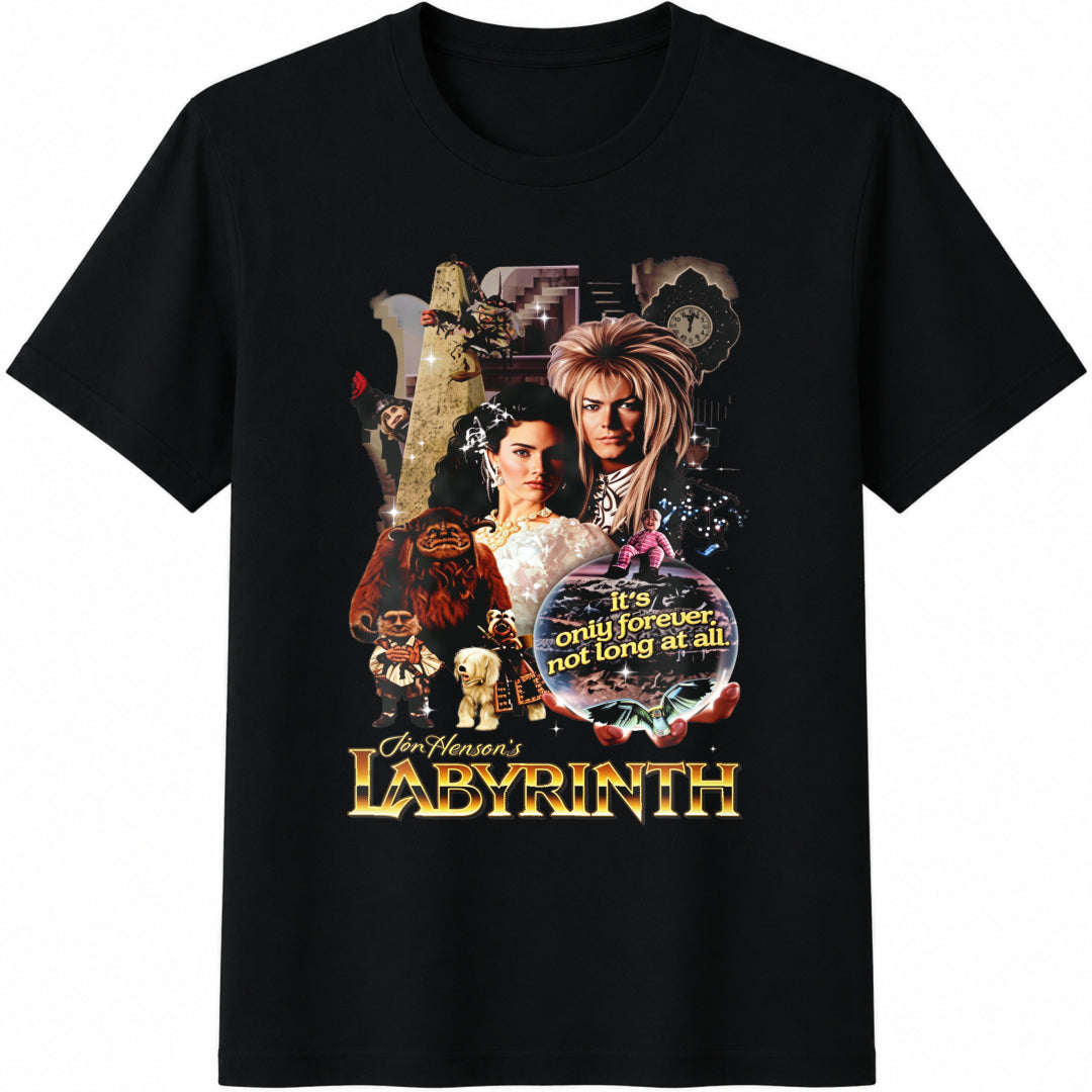 Labyrinth Movie Cotton T-Shirt in Black