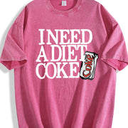 1 Retro with the Words 'I Need a Diet Choke' Vintage Washed T-Shirt in Red