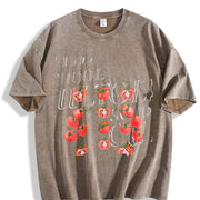 Tomato 90s Retro ® Y2k Tomato Cute Vintage Washed T-Shirt in Brown