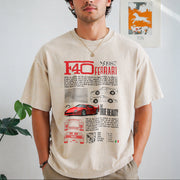 Ferrari F40 Vintage Washed T-Shirt in Beige