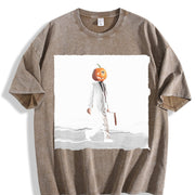 Dwight Pumpkin Head Business vintage washed oversized T-shirt in Brown