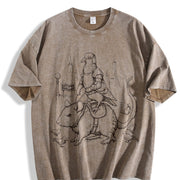 Youth Pigeon Knight Rat Mount: Kids NYC Rat Rider Vintage Washed T-Shirt in Brown