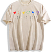 For Formal Urban Distressed Enthusiasts Vintage Washed T-Shirt in Beige