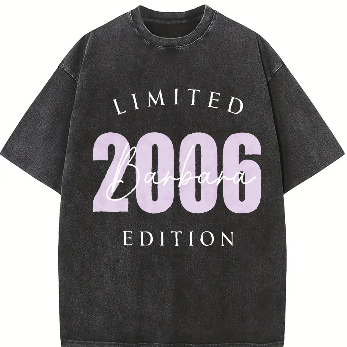 Personalized 2006 20th Birthday for Girl Vintage Washed T-Shirt in Black