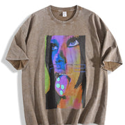 PS2 Ad Campaign Y2k Gaming Vintage Washed T-Shirt in Brown
