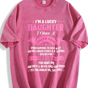 Lucky Daughter for Mom Vintage Washed T-Shirt in Red