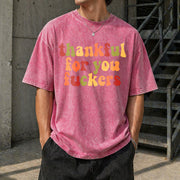 Thankful for You Fuckers Vintage Washed T-Shirt in Red