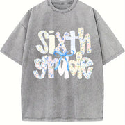 Sixth Grade Teacher Vintage Washed T-Shirt in Gray