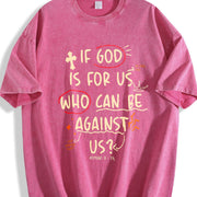 Water Wash. If God Is With Us Who Can Resist Us?1 Piece vintage washed oversized T-shirt in Red