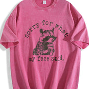Sorry for What My Face Said Vintage Washed T-Shirt in Red