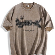 Bjork Homogenic Y2k Vintage Washed T-Shirt in Brown
