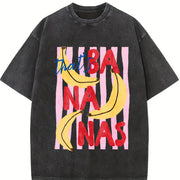 That’s Bananas Fruit Food Pun Retro Banana Vintage Washed T-Shirt in Black