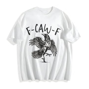 F-caw-f Cute Cotton T-Shirt in White