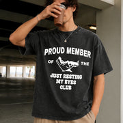 Just Resting My Eyes Club Vintage Washed T-Shirt in Black