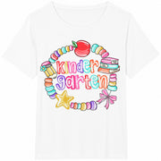 Kindergarten Friendship Bracelet: Girls First Day Of Cotton T-Shirt in White