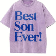 Best Son Ever Vintage Washed T-Shirt in Purple