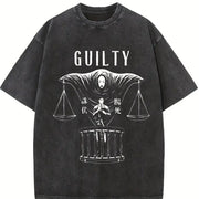 Jujutsu Kaisen Higuruma Guilty Vintage Washed T-Shirt in Black
