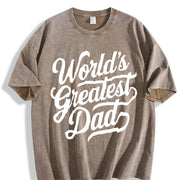World's Greatest Dad Vintage Washed T-Shirt in Brown