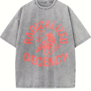 Radicalized by Basic Decency Bold Bird Vintage Washed T-Shirt in Gray