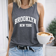 Brooklyn NEW YORK Lette Vest Women's Color Cotton Tank Top in Gray
