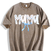 Mama Birthday for Mom Vintage Washed T-Shirt in Brown