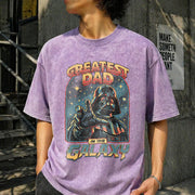 Darth Vader Greatest Dad in the Galaxy Vintage Washed T-Shirt in Purple