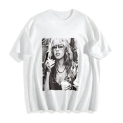 Stevie Nicks Don't Be a Be a Legend Cotton T-Shirt in White