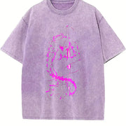 Mitsuri x Demon Slayer – Love Hashira Rage Mode in Heavy vintage washed oversized T-shirt in Purple