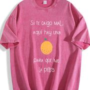 Camiseta Graciosa Para Latinos Hispanos in Spanish. vintage washed oversized T-shirt in Red