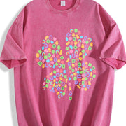 Lucky Charms Four-Leaf Clover vintage washed oversized T-shirt in Red