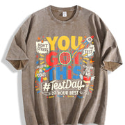 You Got This Test Day Vintage Washed T-Shirt in Brown