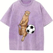 Otter Soccer Vintage Washed T-Shirt in Purple