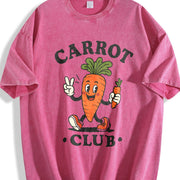 Carrot Club Kids Veggie for Boys Girls Youth Vintage Washed T-Shirt in Red