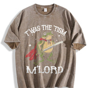 'Twas the Tism M'Lord Frog vintage washed oversized T-shirt in Brown