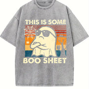 This Is Some Boo Sheet Ghost vintage washed oversized T-shirt in Gray