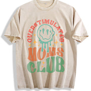MOM'S Club MOM'S Day vintage washed oversized T-shirt in Beige