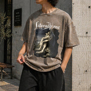 Literally Me Wolf Meme Vintage Washed T-Shirt in Brown