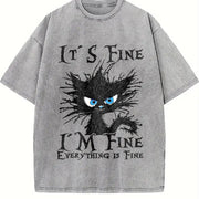 It's Fine Vintage Washed T-Shirt in Gray